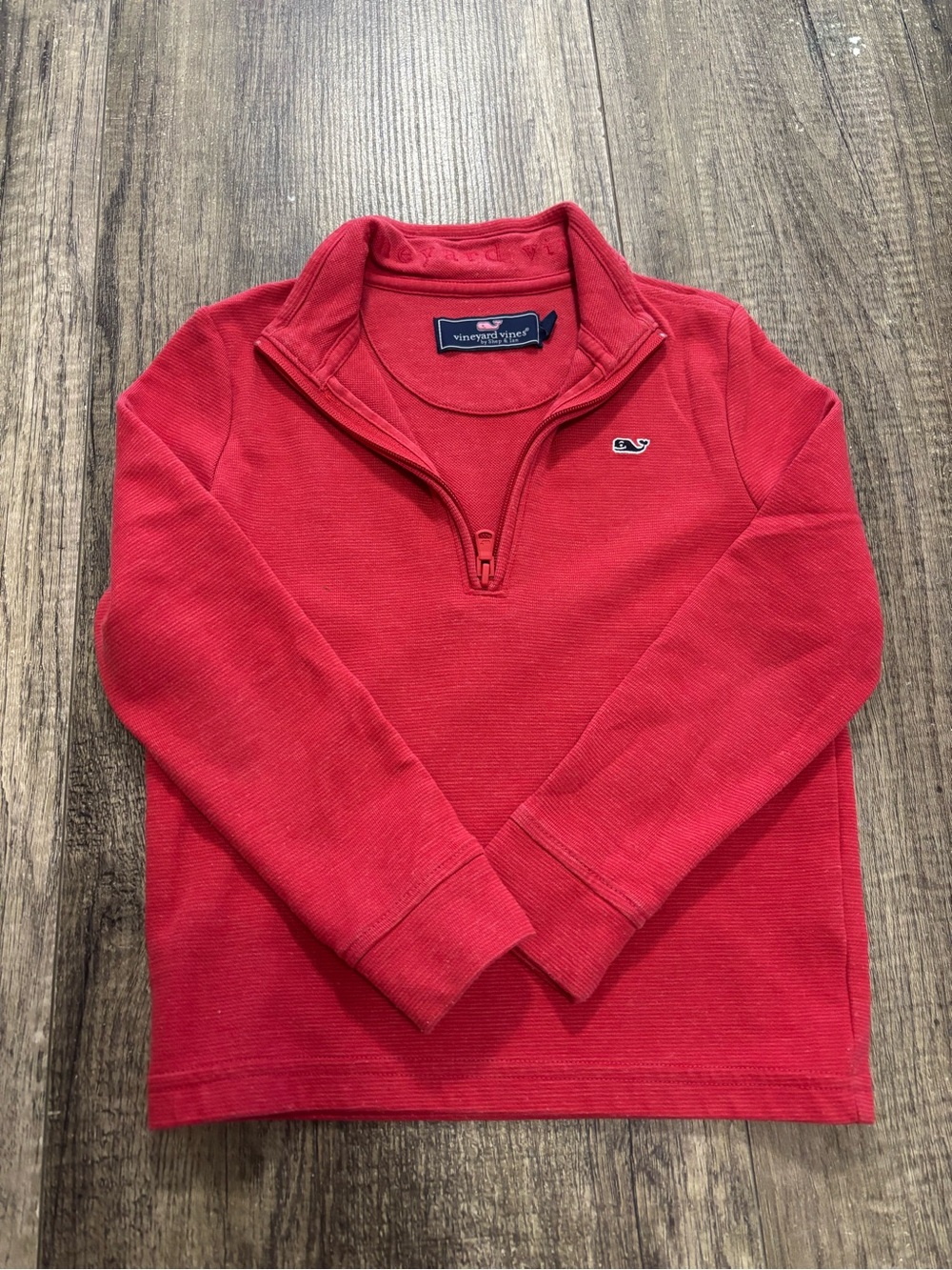 Vineyard Vines Red Quarter-Zip Sweater Top